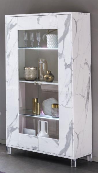 Product photograph of Vittoria White Italian 2 Door Display Cabinet from Choice Furniture Superstore.